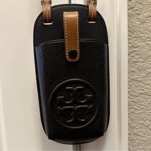 Tory Burch Perry Bombe Leather Phone Crossbody Bag